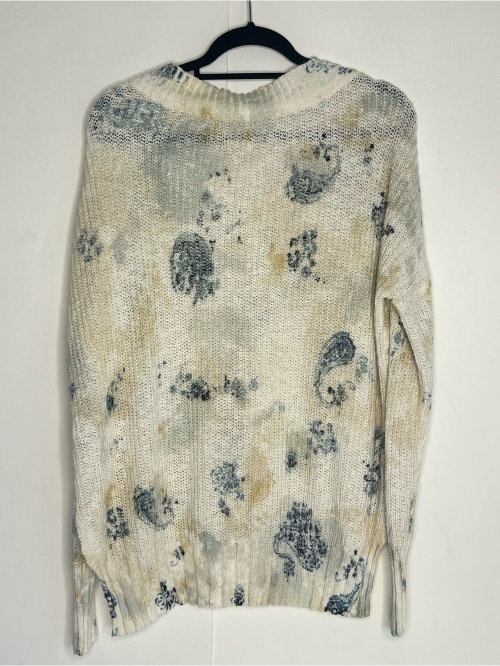 Anthropologie Pilcro Floral V-Neck Oversized Chunky Knit Sweater - Picture 5 of 8